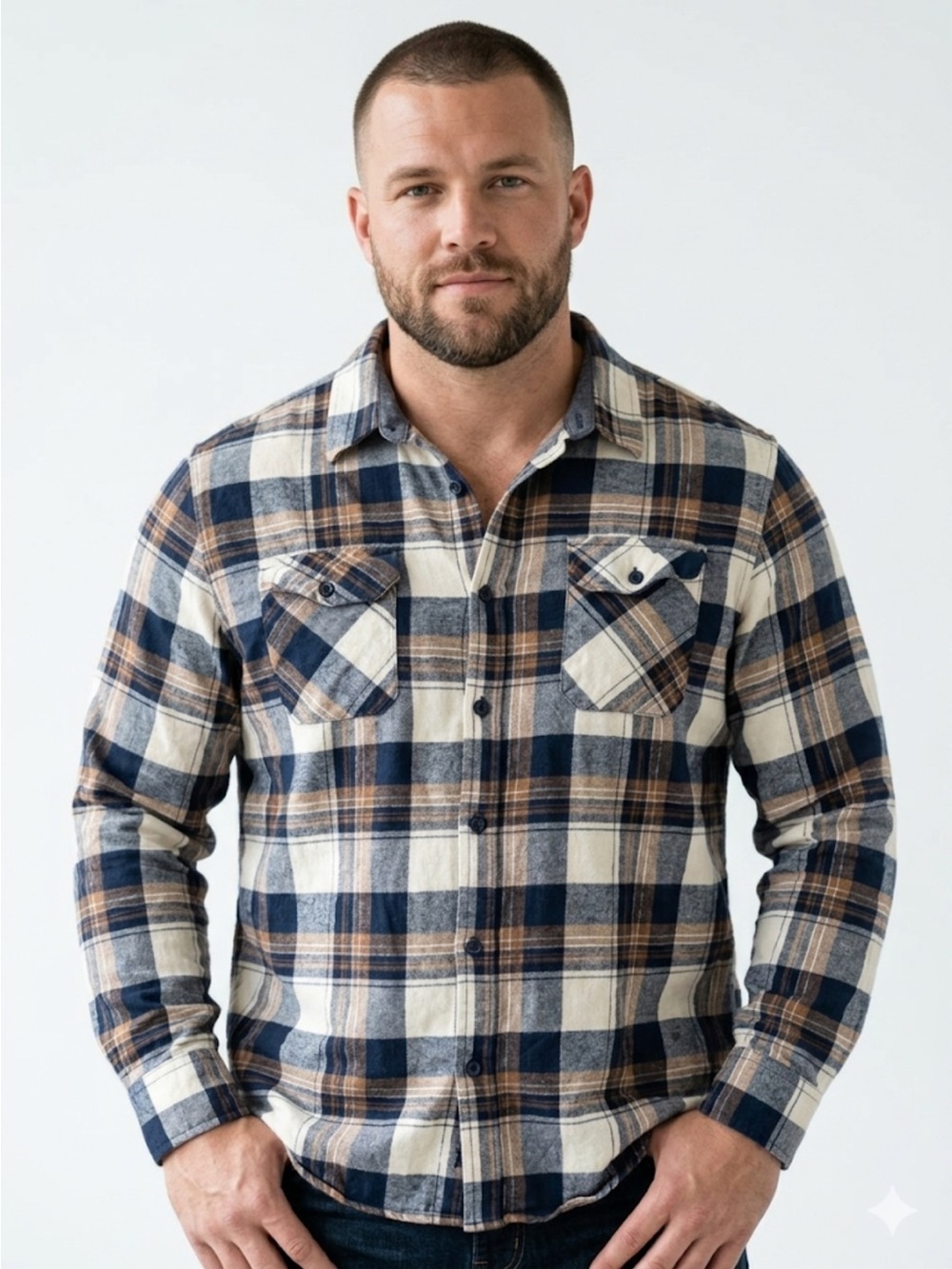 Guess Plaid Flannel Shirt – Size XL | Classic Street‑Casual | Y2K Workwear